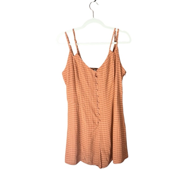 New Amuse Society Spaghetti Strap Button Front Romper – Size L – Deep Orange - Picture 2 of 16